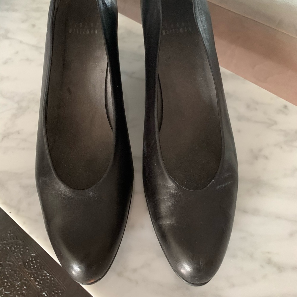 Stuart Weitzman black leather wedge size 8.5